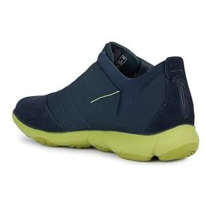Geox U Nebula B Sneakers voor heren, marineblauw/limoen, 40 EU, Navy Lime, 40 EU