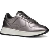 Geox - Amabel Sneakers - Grijs - Leer - Ademend - Laag Model
