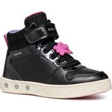 Geox - J Skylin Girl B - Sneakers - Fuchsia Zwart - Leer