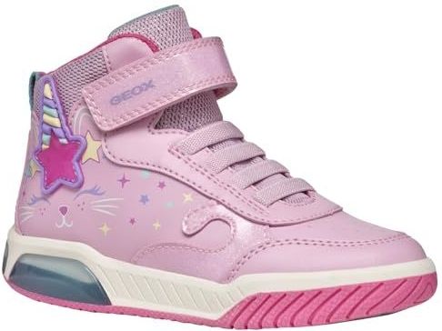 Geox - J Inek Girl - Sneaker - Roze - Meerkleurig - Kunstleer