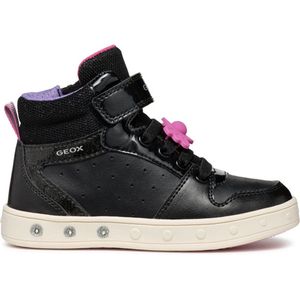 Geox - J Skylin Girl - Meisjessneakers - Zwart - Fuchsia - Ademend