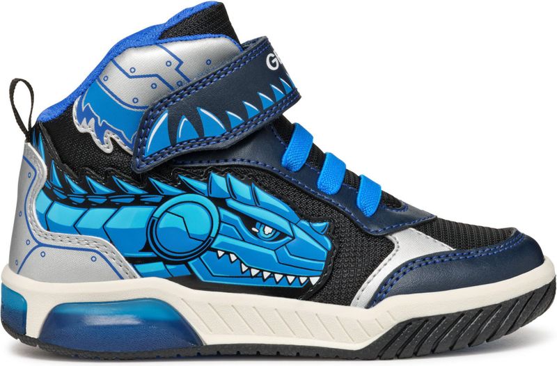 Geox - J Inek Boy A - Sneaker - Marineblauw/Turquoise - Textiel