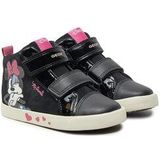 Geox - Kilwi - Sneakers - Zwart/Oudroze - Nubuckleer