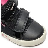 Geox - Kilwi - Sneakers - Zwart/Oudroze - Nubuckleer