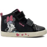 Geox - Kilwi - Sneakers - Zwart/Oudroze - Nubuckleer