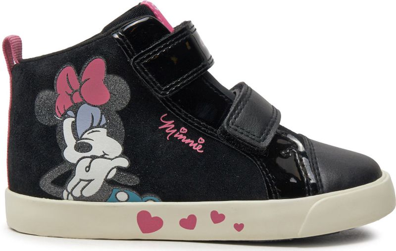 Geox - Kilwi - Sneakers - Zwart/Oudroze - Nubuckleer