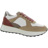 Geox - Amabel - Sneakers - Wit - Roze-Beige - Nappaleer en Suèdeleer