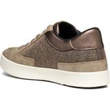 GEOX - Sneakers - Taupe - 53% Polyurethaan - Platte Hak - Vetersluiting