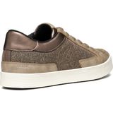 GEOX - Sneakers - Taupe - 53% Polyurethaan - Platte Hak - Vetersluiting