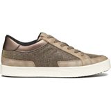 GEOX - Sneakers - Taupe - 53% Polyurethaan - Platte Hak - Vetersluiting