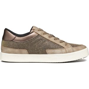 GEOX - Sneakers - Taupe - 53% Polyurethaan - Platte Hak - Vetersluiting