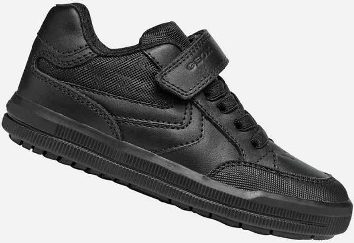 GEOX - ARZACH - Veterschoenen - ZWART - Lederlook en Glad Leer