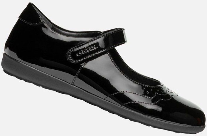 GEOX - IBERIDE - Veterschoenen - Zwart - Lakleer