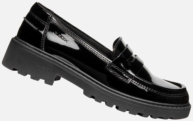 GEOX - J CASEY - Mocassins - Zwart - Leer