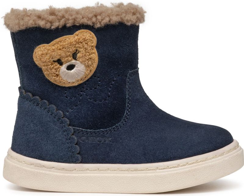GEOX - Nashik - Kuitlaarzen - Marineblauw - Suède - Imitatiebont