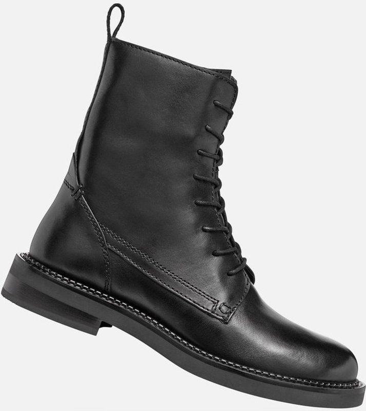 Geox - Serilda B - Veterboots - Zwart - Leer