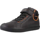 Gisli - Mid-Cut Sneaker - Zwart - Gewaxt Leer en Nylon