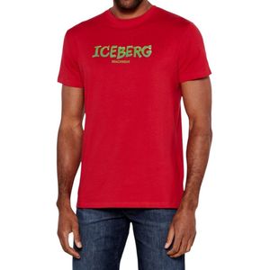 Iceberg - T-shirt - Rood - Katoen en Elastaan
