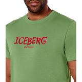 Iceberg - T-shirt - Groen - Katoen/Elastaan