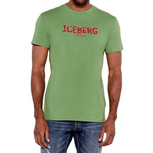 Iceberg - T-shirt - Groen - Katoen/Elastaan