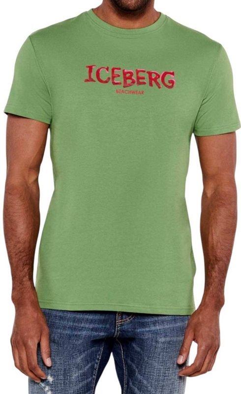 Iceberg - T-shirt - Groen - Katoen/Elastaan