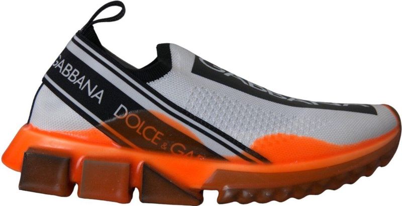 Dolce Gabbana Zwart Wit Oranje Slip-On Sorrento Dames Sneakers