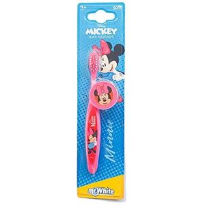 Minnie Mouse-tandenborstel met beschermkap, zuignap, comfortabele handgreep en zachte borstelharen voor kinderen