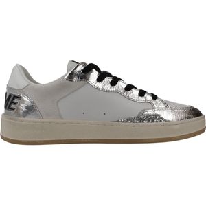 Crime London - Chelsea Schoenen - Wit - Leer en Suède - Zilver Glitterdetails