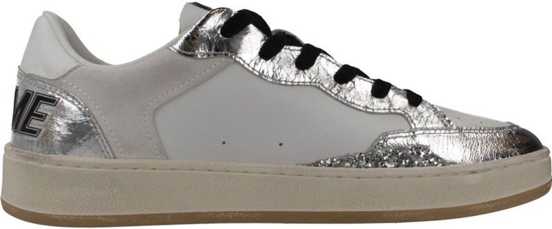 Crime London - Chelsea Schoenen - Wit - Leer en Suède - Zilver Glitterdetails