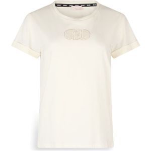 Liu Jo - Better - T-shirt - Wit - Katoen - Korte Mouwen met Strass
