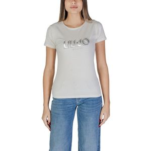 Liu Jo - ECS T-Shirt Moda M/C - Katoenen T-shirt - Beige - Dames