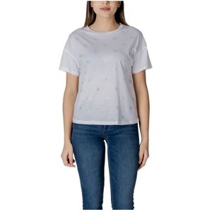 Liu Jo - T-shirt - Wit - Katoen - Korte Mouwen - Ronde Hals