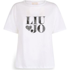 Liu Jo - T-shirt - Wit - Katoen - Korte Mouwen - Ronde Hals