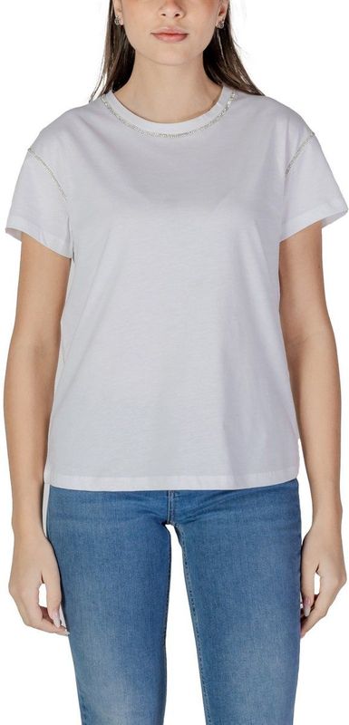 Liu Jo - T-shirt - Wit - 100% Katoen - Ronde Hals - Korte Mouwen