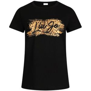 Liu Jo - T-shirt - Zwart - Katoen - Korte Mouwen