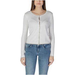 Wo - Ronde Hals - Geplooide Lange Mouwen - Wit - Sweater