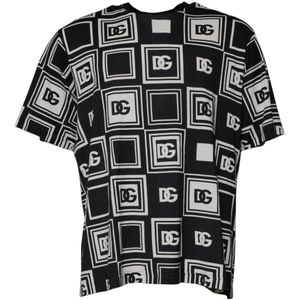 Dolce & Gabbana - Short Sleeve Crew Neck - T-shirt - Zwart - Logo Monogram