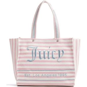 Juicy Couture, Tassen, Dames, Veelkleurig, ONE Size, Roze Gestreepte Shopper Tas