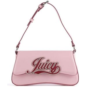 Juicy Couture, Tassen, Dames, Roze, ONE Size, Roze Schoudertas met Logo