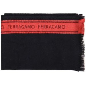 Salvatore Ferragamo, Wollen sjaal Zwart, Heren, Maat:ONE Size