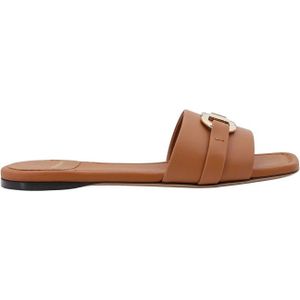 Salvatore Ferragamo - Sliders - Zwart - Kalfsleer - Open Vierkante Neus