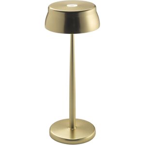 Zafferano Sister Light led-tafellamp, dimbaar, IP65-bescherming, binnen en buiten, USB-opladen, hoogte 32,8 cm, geanodiseerd goud