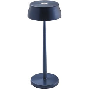 Zafferano Sister Light Draagbare LED tafellamp IP65 Binnen of Buiten, 4-traps touchdimmer, Aluminium, Magnetische steun, hoogte 32,8 cm - Geanodiseerd Blauw