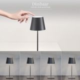 Zafferano - Poldina Pro - Tafellamp - Antraciet - Oplaadbaar - Dimbaar - 38 cm x Ø 11 cm