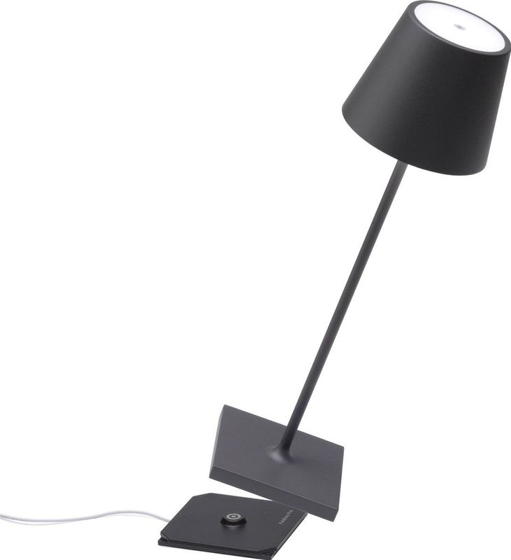 Zafferano - Poldina Pro - Tafellamp - Antraciet - Oplaadbaar - Dimbaar - 38 cm x Ø 11 cm
