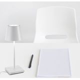 Zafferano Poldina Pro Mini - dimbare led-tafellamp van aluminium, beschermingsklasse IP54, gebruik binnen en buiten, contactlaadstation, H30 cm, EU-stekker (wit)