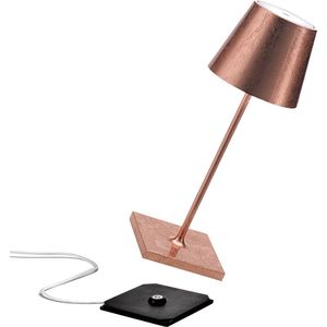 Zafferano Poldina Pro Mini Tafellamp - Oplaadbare Lamp - 30cm - Koper