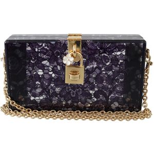Dolce & Gabbana Dames Rood Taormina Kant Koppeling Plexi SICILY Portemonnee BOX Bag