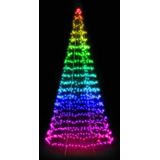 Twinkly Vlaggenmast verlichting - Kerstverlichting voor Buiten - 2 meter - 300 LED - incl. mast - RGB Licht - Zwart