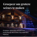 Twinkly Vlaggenmast verlichting - Kerstverlichting voor Buiten - 2 meter - 300 LED - incl. mast - RGB Licht - Zwart